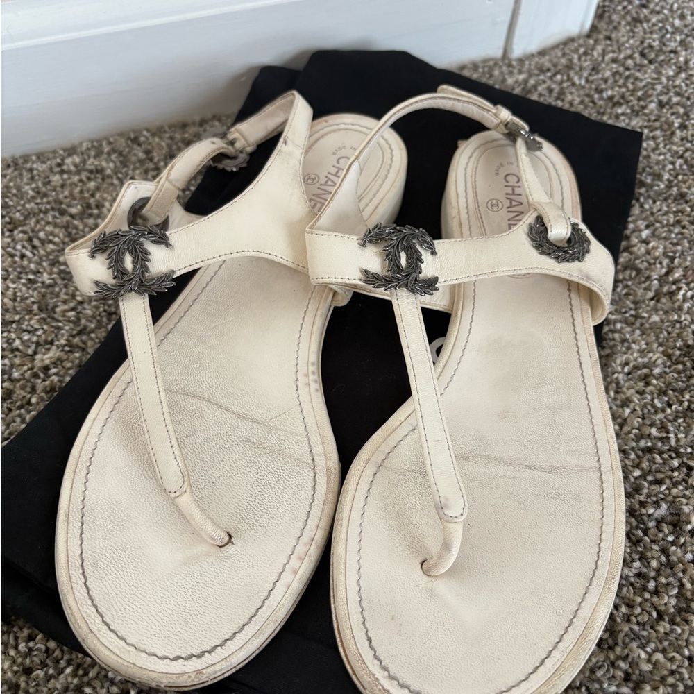 Chanel Cream Women's Sandals